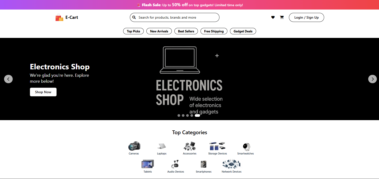 E-Cart – ecommerce project by Muhammed Rashid